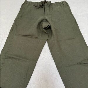 J. Jill Women's Olive “Love Linen” Cropped Pants